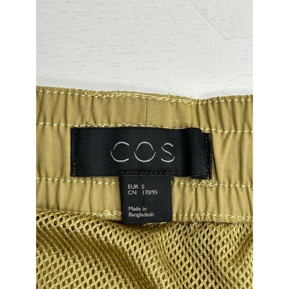 COS Swim Shorts Olive Green Elastic Waist Adjustable Straps Stretch Small - Picture 3 of 10